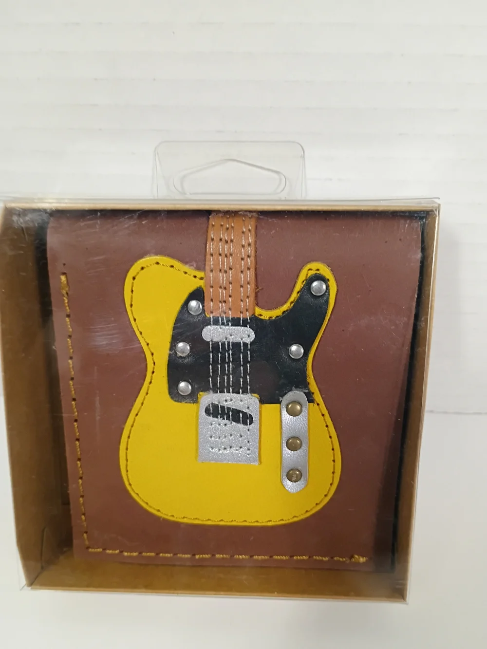 AXE HEAVEN Genuine Leather Classic Blonde Electric Guitar Wallet Gift, GW-002